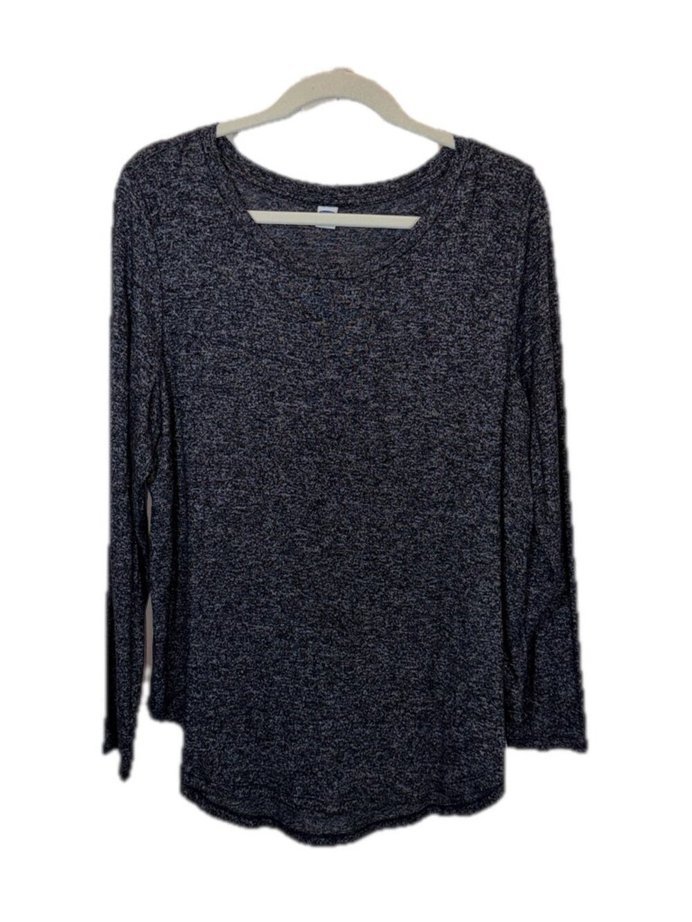 Old Navy Women's Heather Gray Long Sleeve Top XL Rayon Blend Crew Neck - Picture 2 of 8